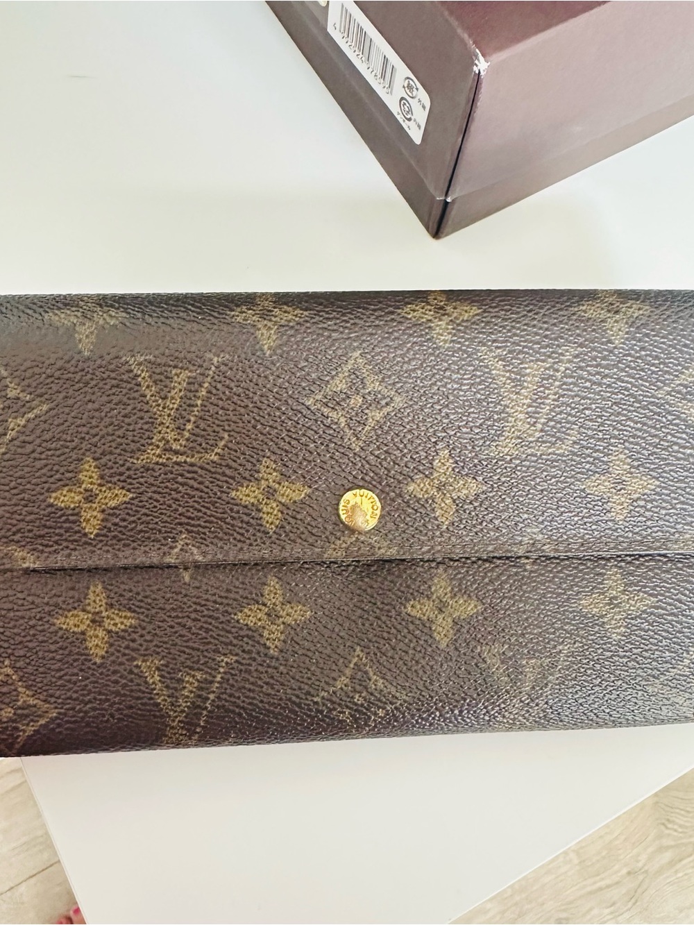 Authentic Louis Vuitton Monogram Canvas Wallet in Brown and Gold